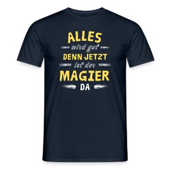 Alles wird gut denn jetzt ist der Magier da - Männer T-Shirt - Navy - Vorne - AI Model Male 178 light (178cm)