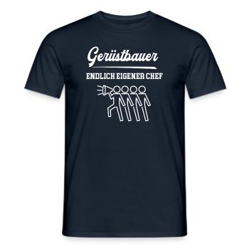 Gerüstbauer Endlich Eigener Chef Gerüstbau Meister - Männer T-Shirt - Navy - Vorne - AI Model Male 178 light (178cm)