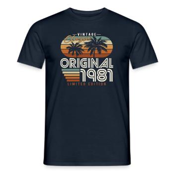 Original 1981 Jahrgang Geburtstag Retro Geschenk - Männer T-Shirt - Navy - Vorne - AI Model Male 178 light (178cm)