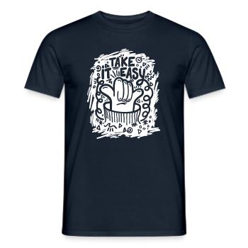 calme toi - T-shirt homme - marine - Devant - AI Model Male 178 light (178cm)