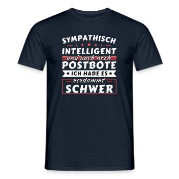 Sympathisch und intelligent - Postbote Edition - Männer T-Shirt - Navy - Vorne - AI Model Male 178 light (178cm)