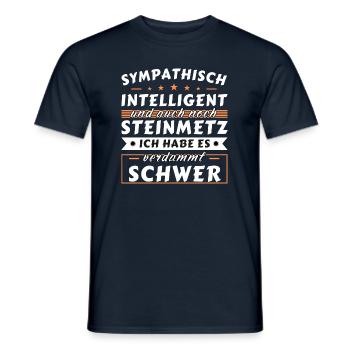 Sympathisch und intelligent - Steinmetz Edition - Männer T-Shirt - Navy - Vorne - AI Model Male 178 light (178cm)