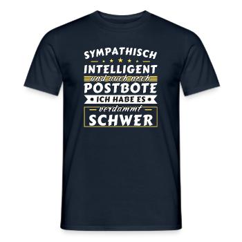 Sympathisch und intelligent - Postbote Edition - Männer T-Shirt - Navy - Vorne - AI Model Male 178 light (178cm)