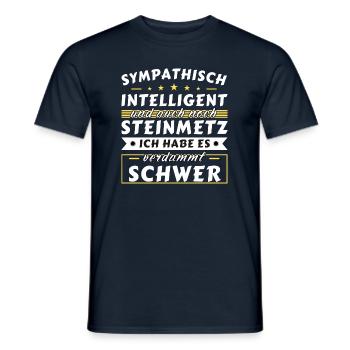 Sympathisch und intelligent - Steinmetz Edition - Männer T-Shirt - Navy - Vorne - AI Model Male 178 light (178cm)