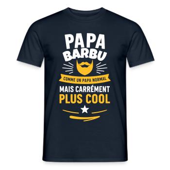 Papa barbu – plus cool qu’un papa normal - T-shirt homme - marine - Devant - AI Model Male 178 light (178cm)