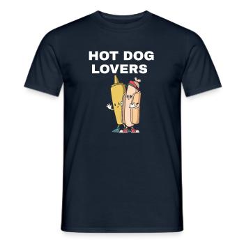 Hot Dog Lovers - Fast Food Saying - Men's T-Shirt - navy - Front - AI Model Male 178 light (178cm)