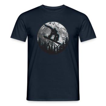 Snowboarder Moon Mountains - T-shirt homme - marine - Devant - AI Model Male 178 light (178cm)