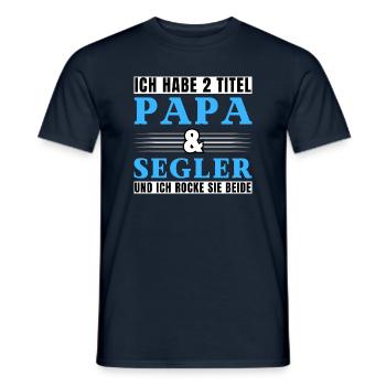 Ich habe 2 Titel Papa und Segler - Männer T-Shirt - Navy - Vorne - AI Model Male 178 light (178cm)