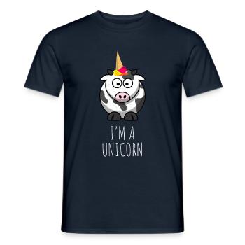 I'm a unicorn - funny cow - crazy cow - Men's T-Shirt - navy - Front - AI Model Male 178 light (178cm)