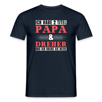 Ich habe 2 Titel Papa und Dreher - Männer T-Shirt - Navy - Vorne - AI Model Male 178 light (178cm)