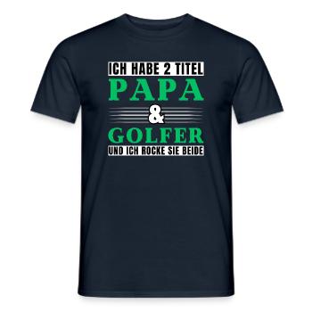 Ich habe 2 Titel Papa und Golfer - Männer T-Shirt - Navy - Vorne - AI Model Male 178 light (178cm)