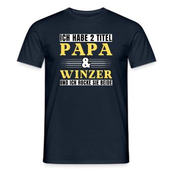 Ich habe 2 Titel Papa und Winzer - Männer T-Shirt - Navy - Vorne - AI Model Male 178 light (178cm)