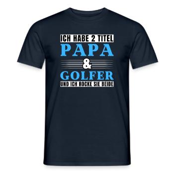 Ich habe 2 Titel Papa und Golfer - Männer T-Shirt - Navy - Vorne - AI Model Male 178 light (178cm)