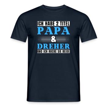 Ich habe 2 Titel Papa und Dreher - Männer T-Shirt - Navy - Vorne - AI Model Male 178 light (178cm)