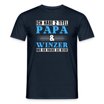 Ich habe 2 Titel Papa und Winzer - Männer T-Shirt - Navy - Vorne - AI Model Male 178 light (178cm)