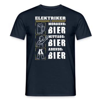 Mein Tagesablauf als Elektriker - Männer T-Shirt - Navy - Vorne - AI Model Male 178 light (178cm)