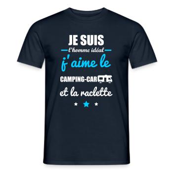 Homme idéal Camping car, camping-cariste - T-shirt homme - marine - Devant - AI Model Male 178 light (178cm)