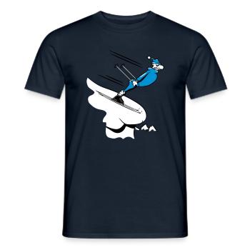 Vacances d'hiver de ski alpin drôle comique - T-shirt homme - marine - Devant - AI Model Male 178 light (178cm)