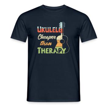 Ukulele! Cheaper than therapy - Männer T-Shirt - Navy - Vorne - AI Model Male 178 light (178cm)
