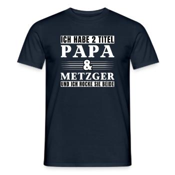 Ich habe 2 Titel Papa und Metzger - Männer T-Shirt - Navy - Vorne - AI Model Male 178 light (178cm)