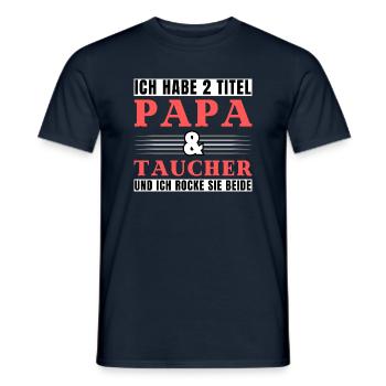 Ich habe 2 Titel Papa und Taucher - Männer T-Shirt - Navy - Vorne - AI Model Male 178 light (178cm)