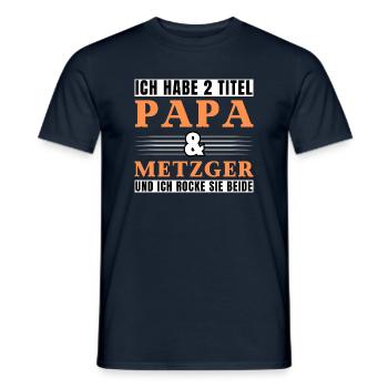 Ich habe 2 Titel Papa und Metzger - Männer T-Shirt - Navy - Vorne - AI Model Male 178 light (178cm)