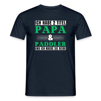 Ich habe 2 Titel Papa und Paddler - Männer T-Shirt - Navy - Vorne - AI Model Male 178 light (178cm)