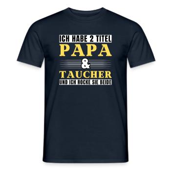 Ich habe 2 Titel Papa und Taucher - Männer T-Shirt - Navy - Vorne - AI Model Male 178 light (178cm)