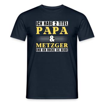 Ich habe 2 Titel Papa und Metzger - Männer T-Shirt - Navy - Vorne - AI Model Male 178 light (178cm)