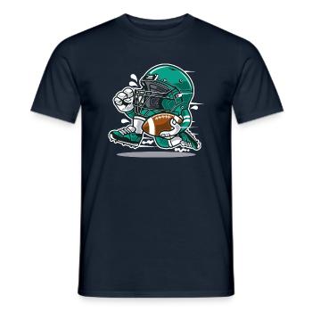 Football Player Cartoon - Männer T-Shirt - Navy - Vorne - AI Model Male 178 light (178cm)