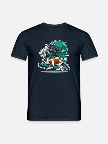 Football Player Cartoon - Männer T-Shirt - Navy