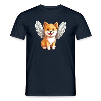 Cute Shiba Inu Angel in Comic Style - Perfect for - Men's T-Shirt - navy - Front - AI Model Male 178 light (178cm)