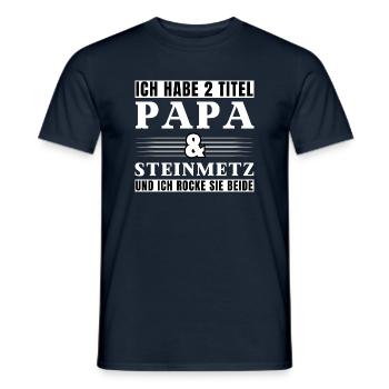 Ich habe 2 Titel Papa und Steinmetz - Männer T-Shirt - Navy - Vorne - AI Model Male 178 light (178cm)
