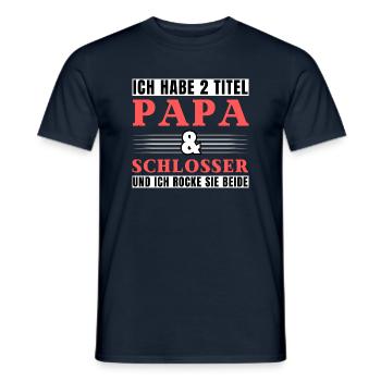 Ich habe 2 Titel Papa und Schlosser - Männer T-Shirt - Navy - Vorne - AI Model Male 178 light (178cm)