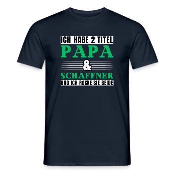 Ich habe 2 Titel Papa und Schaffner - Männer T-Shirt - Navy - Vorne - AI Model Male 178 light (178cm)