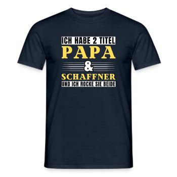 Ich habe 2 Titel Papa und Schaffner - Männer T-Shirt - Navy - Vorne - AI Model Male 178 light (178cm)