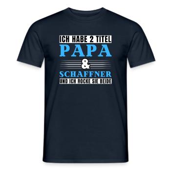 Ich habe 2 Titel Papa und Schaffner - Männer T-Shirt - Navy - Vorne - AI Model Male 178 light (178cm)