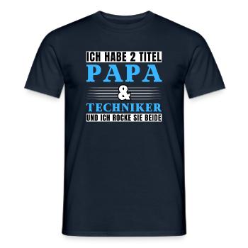 Ich habe 2 Titel Papa und Techniker - Männer T-Shirt - Navy - Vorne - AI Model Male 178 light (178cm)