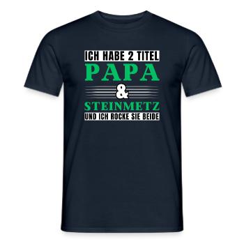 Ich habe 2 Titel Papa und Steinmetz - Männer T-Shirt - Navy - Vorne - AI Model Male 178 light (178cm)