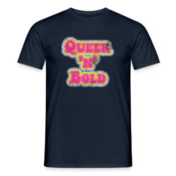 Queer 'n' Bold Rainbow Vintage - Men's T-Shirt - navy - Front - AI Model Male 178 light (178cm)