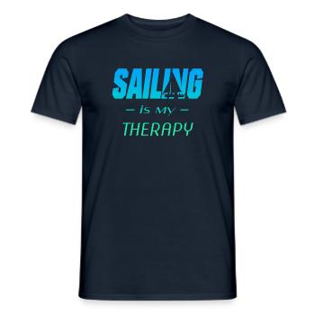 Segeln Sailing Sail - Männer T-Shirt - Navy - Vorne - AI Model Male 178 light (178cm)