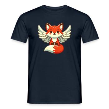 Red Fox Angel - Gracieux avec des ailes - T-shirt homme - marine - Devant - AI Model Male 178 light (178cm)