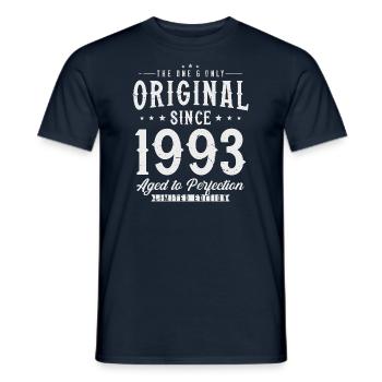 Original 1993 Jahrgang Vintage Retro Geburtstag - Männer T-Shirt - Navy - Vorne - AI Model Male 178 light (178cm)