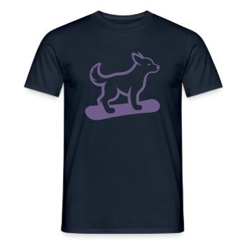 Hund Snowboard Snowboarder Minimalistisches Design - Männer T-Shirt - Navy - Vorne - AI Model Male 178 light (178cm)