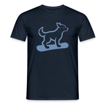Hund Snowboard Snowboarder Minimalistisches Design - Männer T-Shirt - Navy - Vorne - AI Model Male 178 light (178cm)