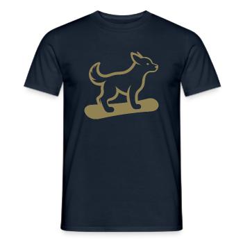 Hund Snowboard Snowboarder Minimalistisches Design - Männer T-Shirt - Navy - Vorne - AI Model Male 178 light (178cm)