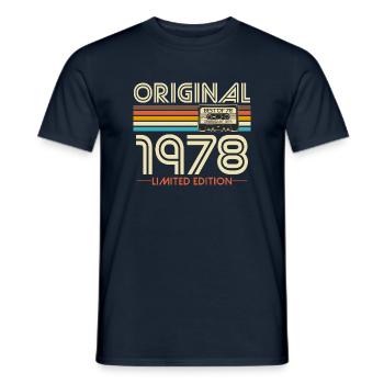 Original 1978 Jahrgang Vintage Geburtstag Retro - Männer T-Shirt - Navy - Vorne - AI Model Male 178 light (178cm)