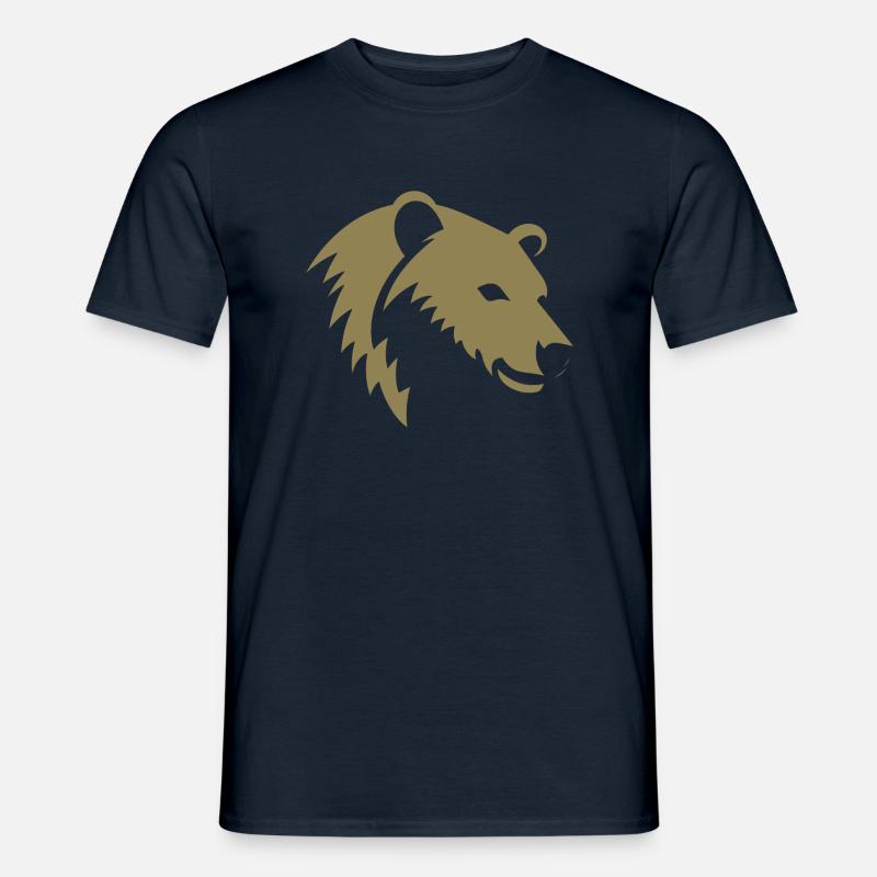 Bär Silhouette eines Eisbärkopfes - Männer T-Shirt - Navy