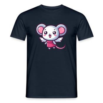 Souris céleste : un petit ange avec des ailes - T-shirt homme - marine - Devant - AI Model Male 178 light (178cm)