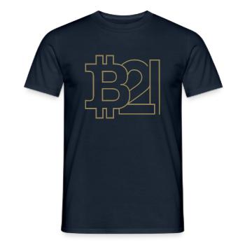 Bitcoin Silhouette Format de poche - T-shirt homme - marine - Devant - AI Model Male 178 light (178cm)